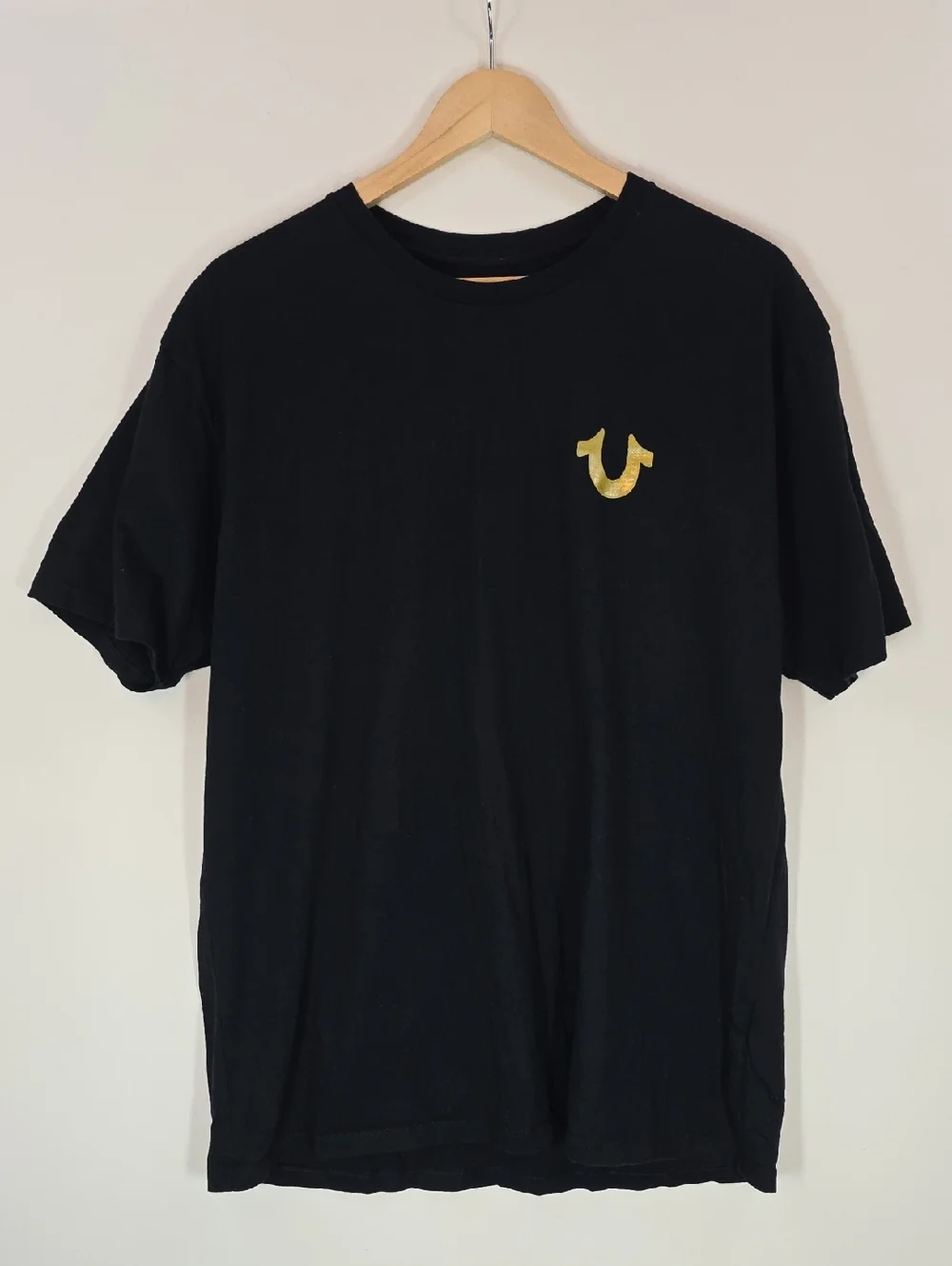 True Religion Brand Jeans Solid Gold Buddha Graphic Tee Men's XL Streetwear Y2K